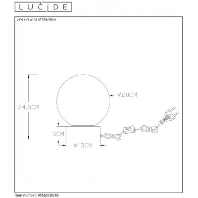 JORIT - Lampa stołowa - Ø 20 cm - E27 - Smoke Grey 45563/20/65 Lucide